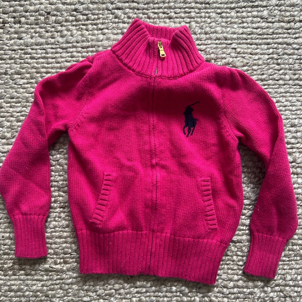 Polo by Ralph Lauren Kids Fuchsia Full-Zip Sweater